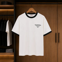 Men's Premium White Contrast Trim Graphic T-Shirt view 1