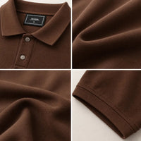 Men's Premium Chocolate Brown Tipped Collar Polo Shirt