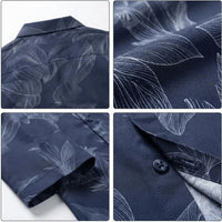 Midnight Leaf Print Casual Shirt