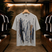 Men's Urban Brushstroke Graphic Grey T-Shirt