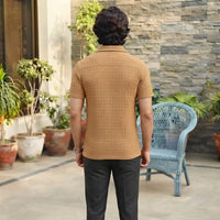 ZARA Premium Open Weave Casual Polo Shirt view 3