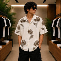 Men's Floral Print Short-Sleeve Resort Shirt