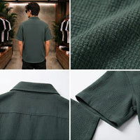 Deep Teal Textured Casual Shirt