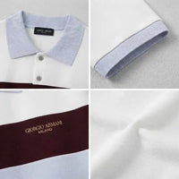 Men's Classic White Burgundy Panel Polo Shirt view 4