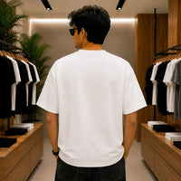 Men's Urban White Distressed Stripe Graphic T-Shirt