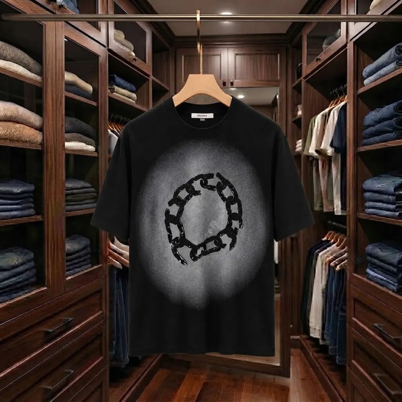 Men's Premium Black Chain Graphic T-Shirt