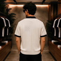 Premium Textured Contrast Collar Polo Shirt