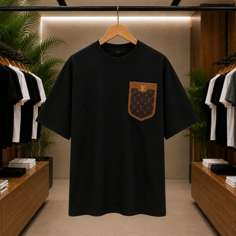 Men's Black Luxe Patch Pocket T-Shirt