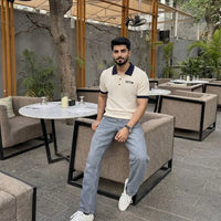 Premium Textured Contrast Collar Polo Shirt view 2