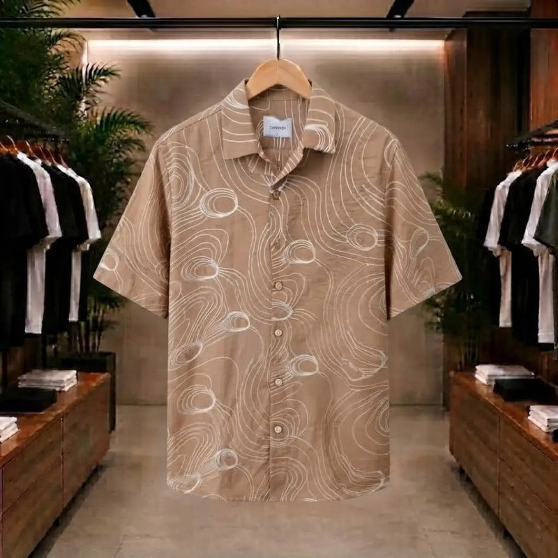 Desert Contour Print Casual Shirt
