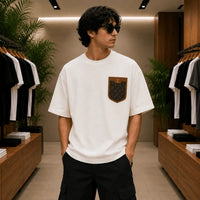 Men's White Luxe Patch Pocket T-Shirt