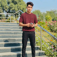 Men's Premium Embossed Geometric Jacquard T-Shirt view 2