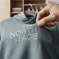 Waffle-Knit Sage Green Pullover Hoodie view 4