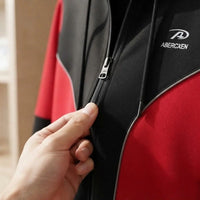 Black & Red Color-Block Zip-Up Fleece Hoodie view 4