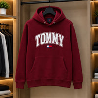 Men’s Burgundy Classic Graphic Pullover Hoodie view 1