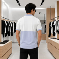 Men's Classic White Burgundy Panel Polo Shirt