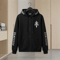 Gothic Dagger Print Full-Zip Fleece Hoodie view 3