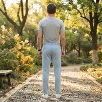 Men's Casual Light Blue Jogger Trouser view 4