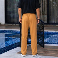 Men's Casual Mustard Yellow Relaxed-Fit Trouser view 3