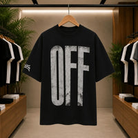 Men's Classic Black Distressed OFF Graphic T-Shirt