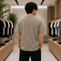 Men's Signature Logo Print Taupe T-Shirt