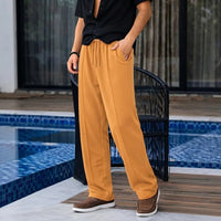 Men's Casual Mustard Yellow Relaxed-Fit Trouser view 2