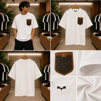 Men's White Luxe Patch Pocket T-Shirt