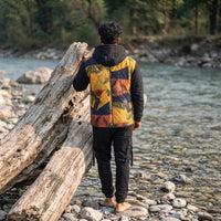Colorblock Quilted Zip-Up Fleece Hoodie view 3