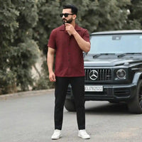 Tendency Textured Knit Polo T-Shirt view 2
