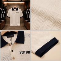 Premium Textured Contrast Collar Polo Shirt