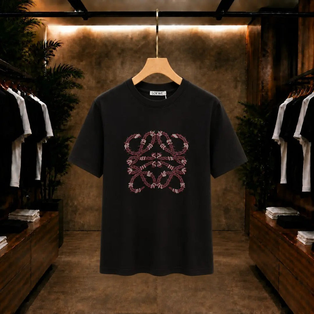 Barbed Skull Graphic Black Oversized T-Shirt