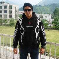 ASCEND Tribal Flame Graphic Heavyweight Black Hoodie view 2