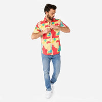 Men's Colorful Geometric & Shape Pattern Button-Down Summer Shirt view 2