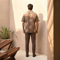 Cocoa Leaf Print Casual Shirt view 3