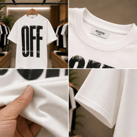 Men's Classic White Distressed OFF Graphic T-Shirt