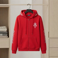 Gothic Dagger Print Full-Zip Fleece Hoodie view 1