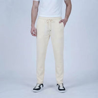 Men’s White Relaxed-Fit Drawstring Trousers view 3