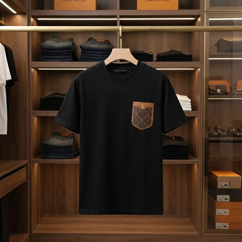 Men's Black Luxe Patch Pocket T-Shirt
