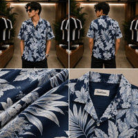 Midnight Tropical Leaf Print Shirt