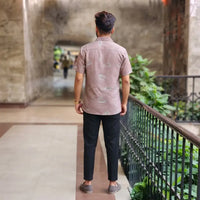 Mauve Contour Print Casual Shirt view 3