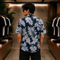 Midnight Tropical Leaf Print Shirt