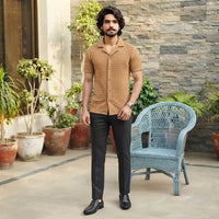 ZARA Premium Open Weave Casual Polo Shirt view 2