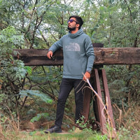 Waffle-Knit Sage Green Pullover Hoodie view 2