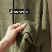 Olive Green Heathered Fleece Pullover Hoodie view 4