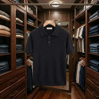 Textured Knit Short-Sleeve Polo Shirt view 1
