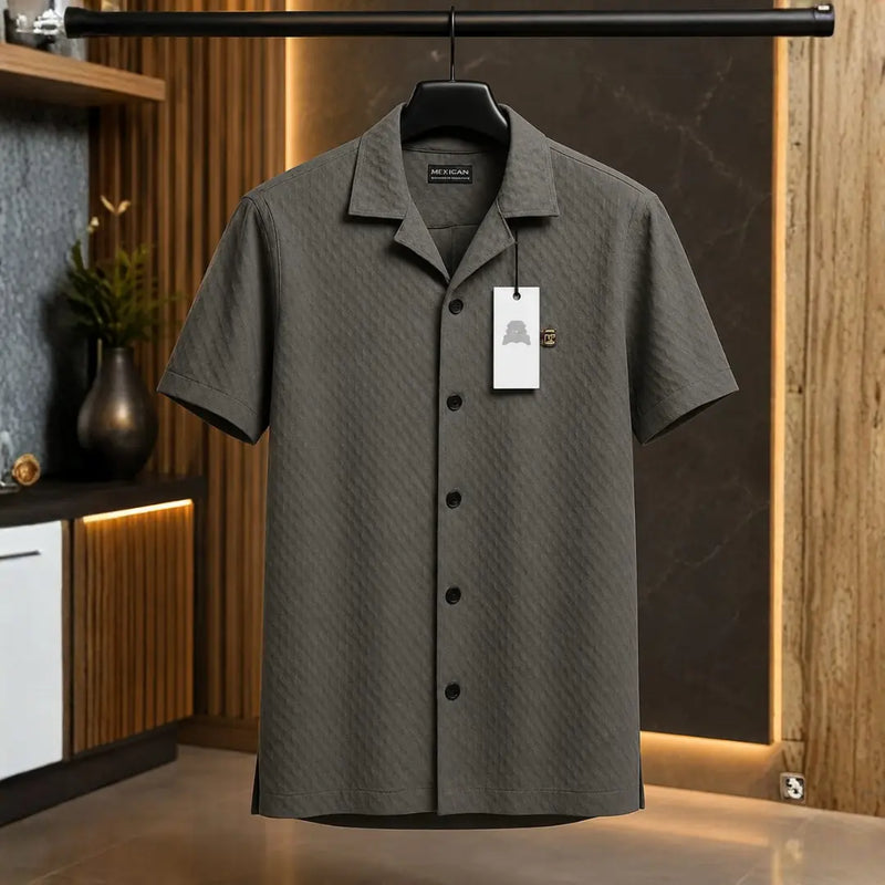 Massimo Dutti Textured Knit Resort Shirt