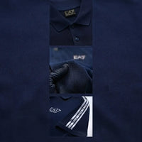 EA7 Emporio Armani Men's Striped Tape Polo Shirt