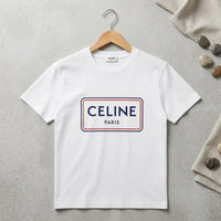 Celine Box Logo Printed Cotton T-Shirt