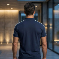 EA7 Emporio Armani Men's Striped Tape Polo Shirt