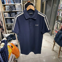 EA7 Emporio Armani Men's Striped Tape Polo Shirt